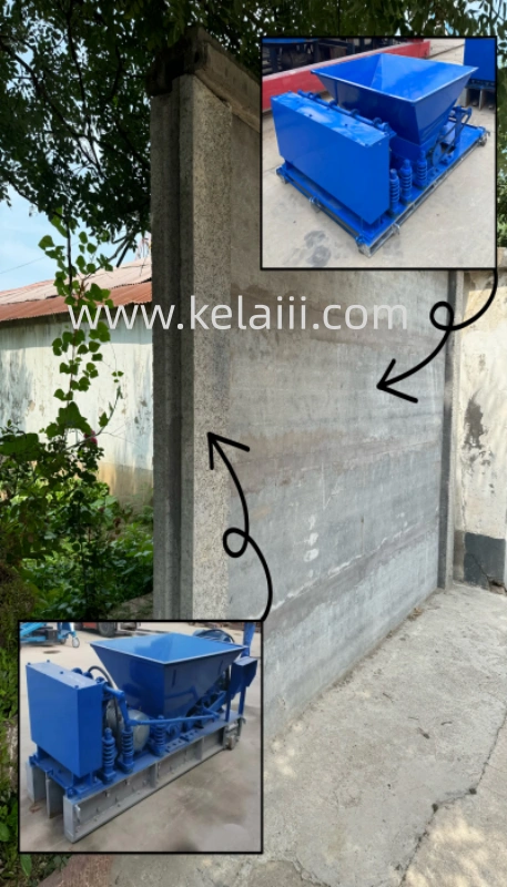 Application scenario images of the push-type precast concrete wall panel machine.
