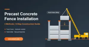 Pose d'une clôture en béton préfabriqué